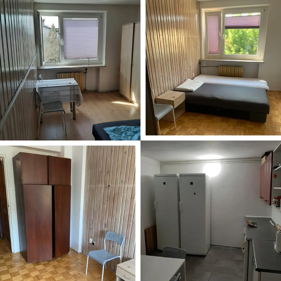 Кімнати та спільна кухня з холодильниками