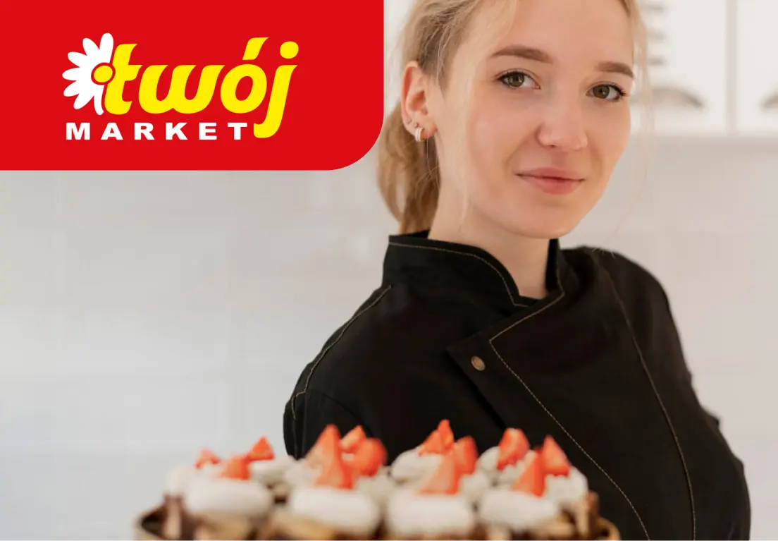 Кондитерські вироби TWÓJ MARKET на підносі